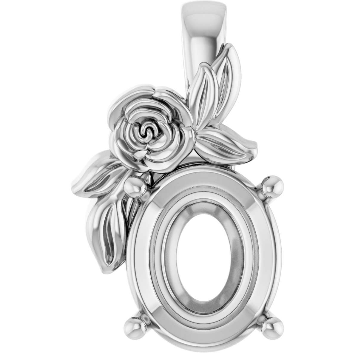 Solitaire Floral Pendant