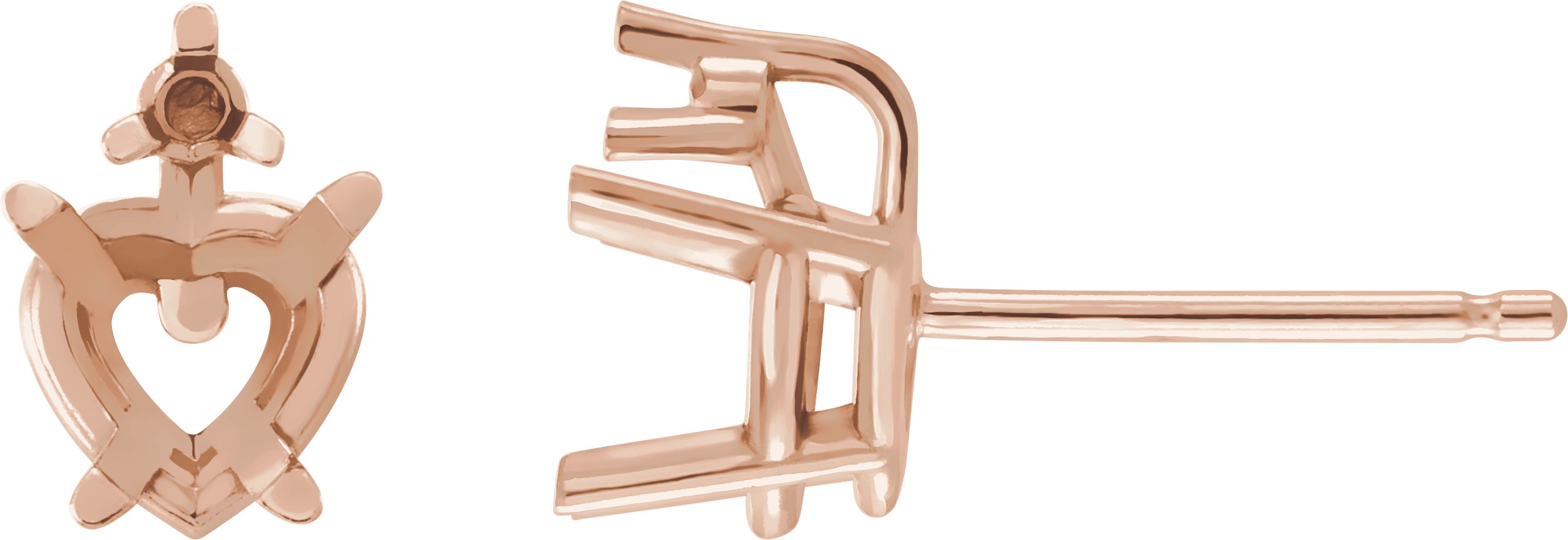 Heart 4-Prong Accented Earrings