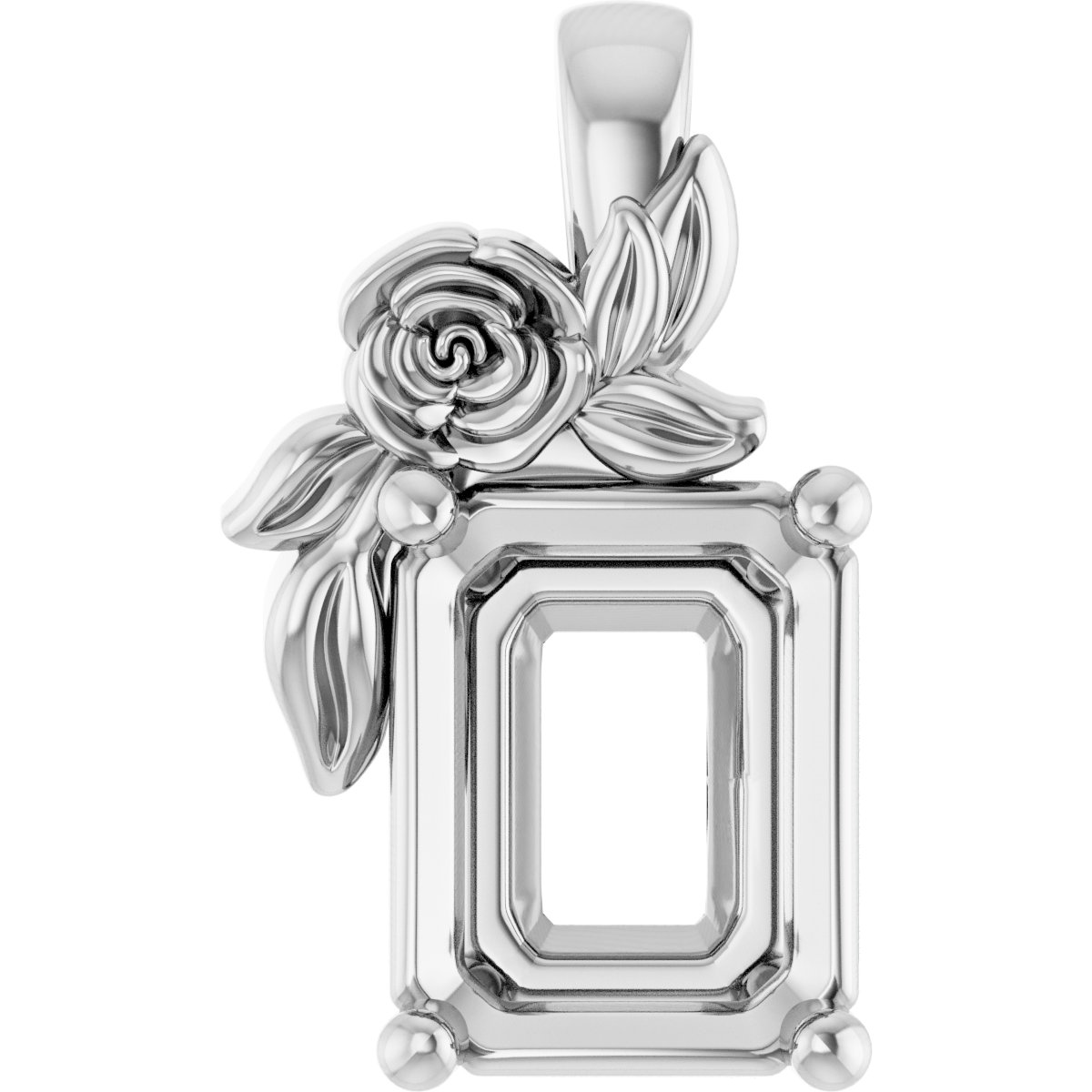 Solitaire Floral Pendant