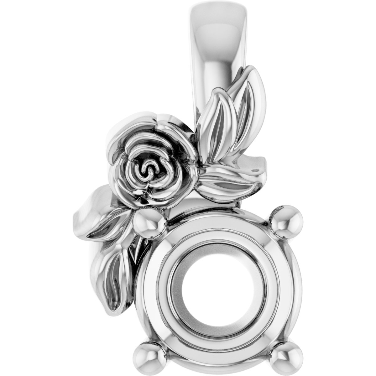 Solitaire Floral Pendant