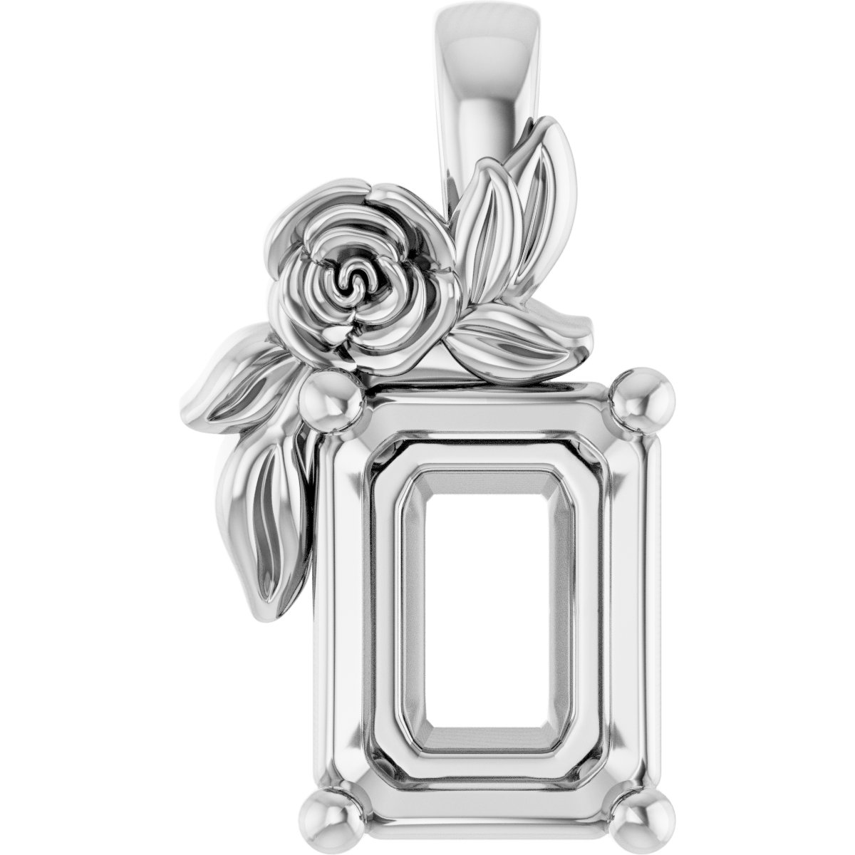 Solitaire Floral Pendant
