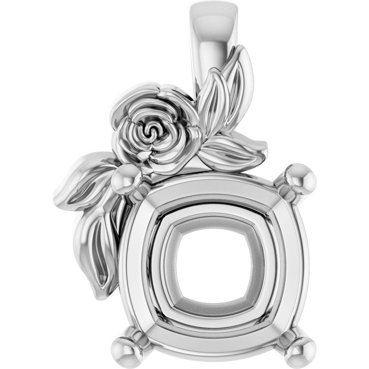 Solitaire Floral Pendant