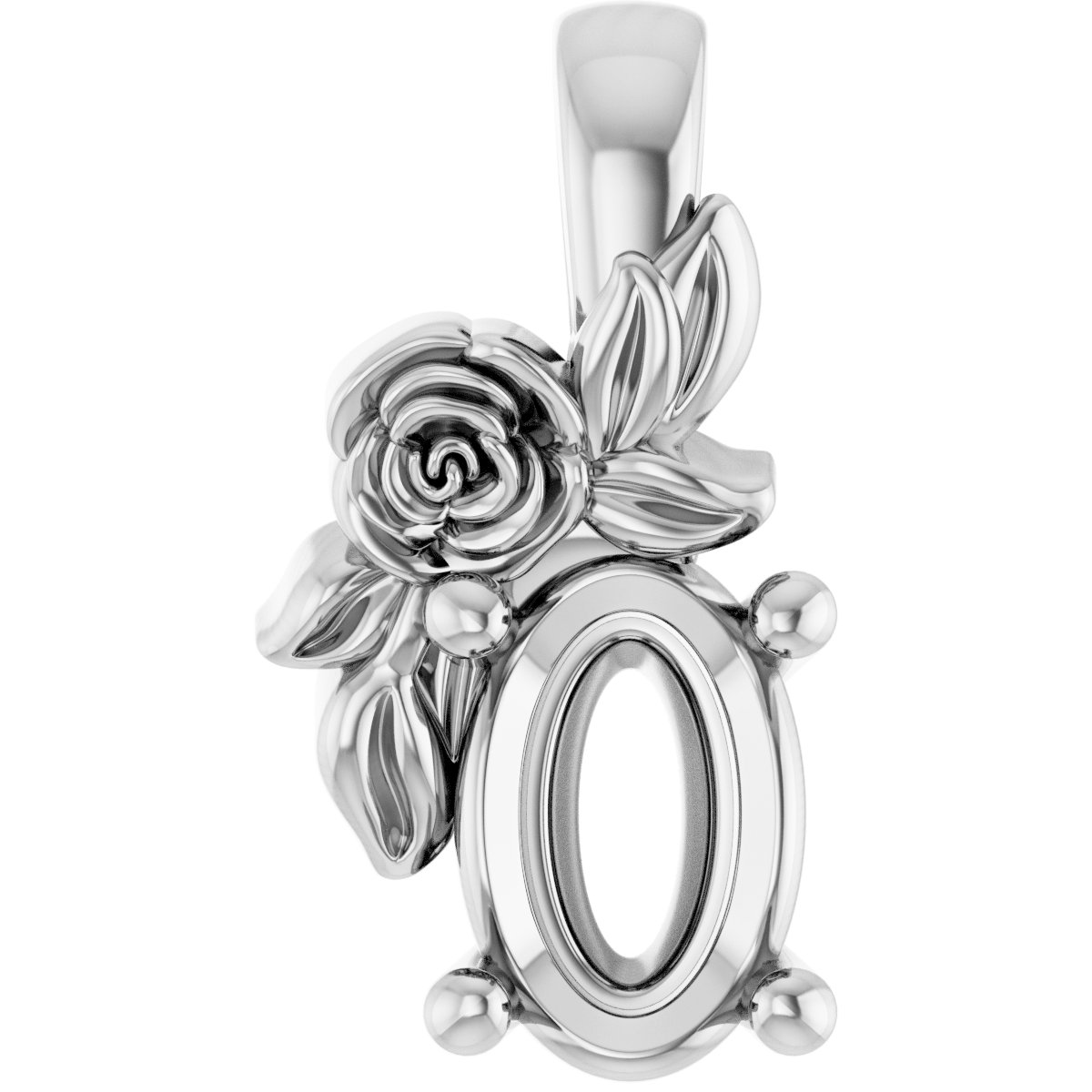 Solitaire Floral Pendant