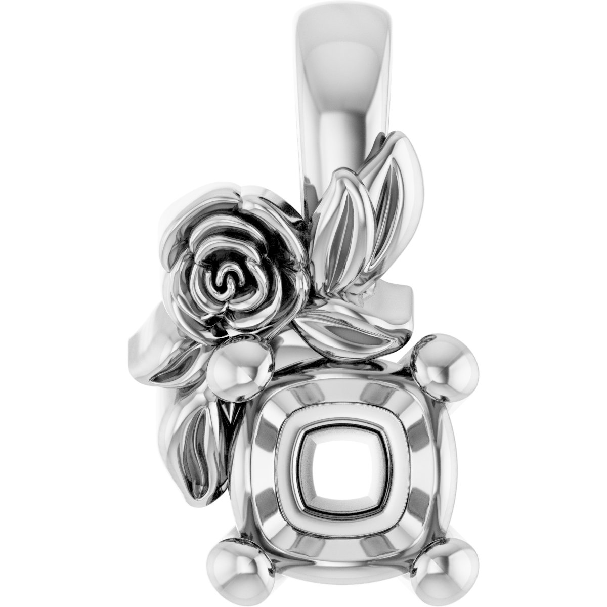 Solitaire Floral Pendant