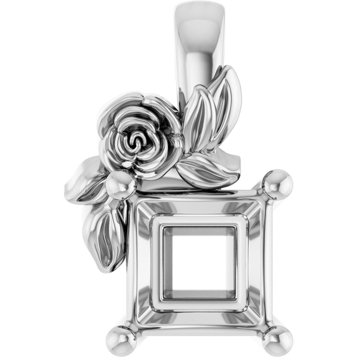 Solitaire Floral Pendant