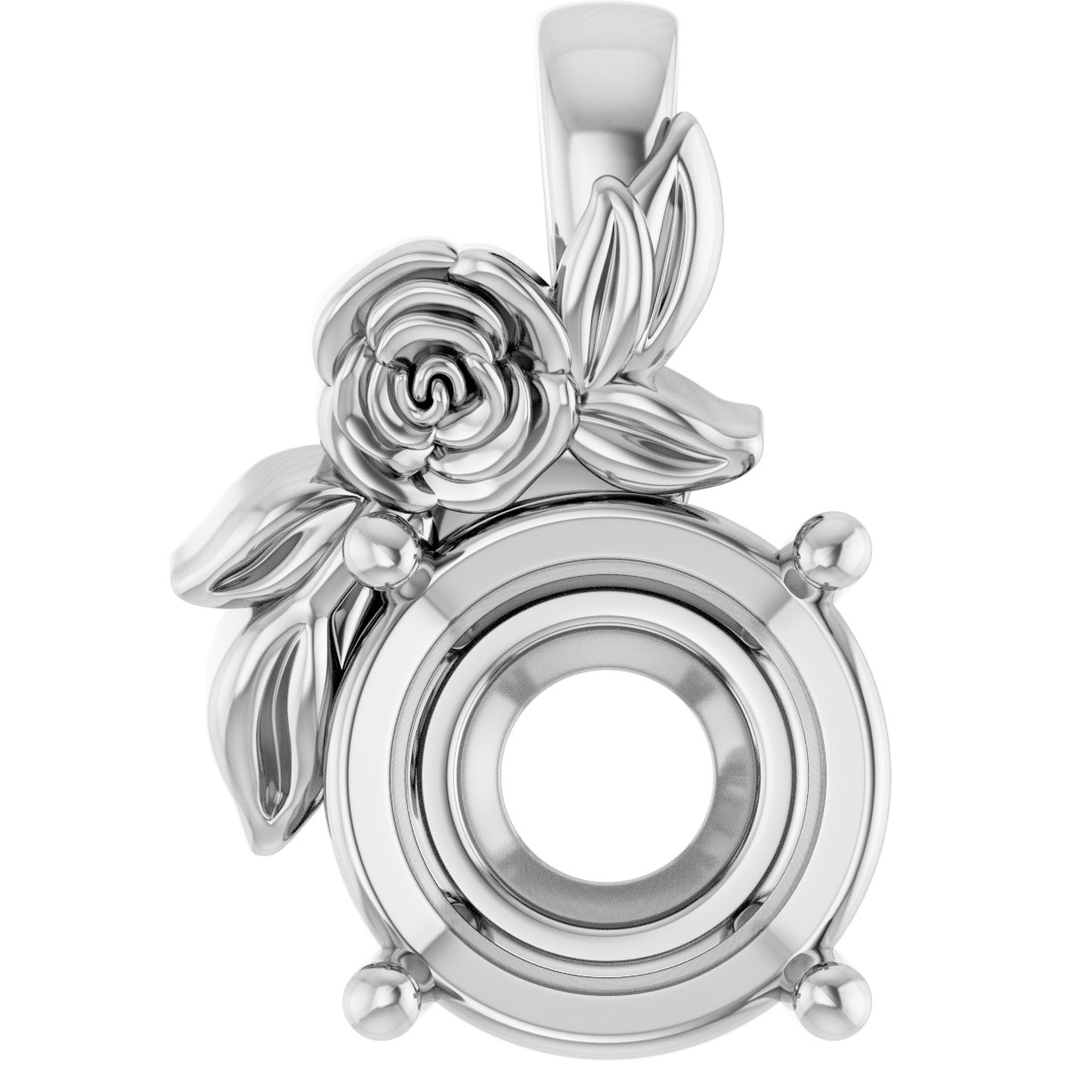 Solitaire Floral Pendant