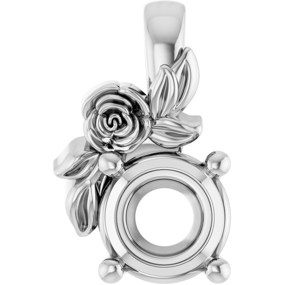 Solitaire Floral Pendant