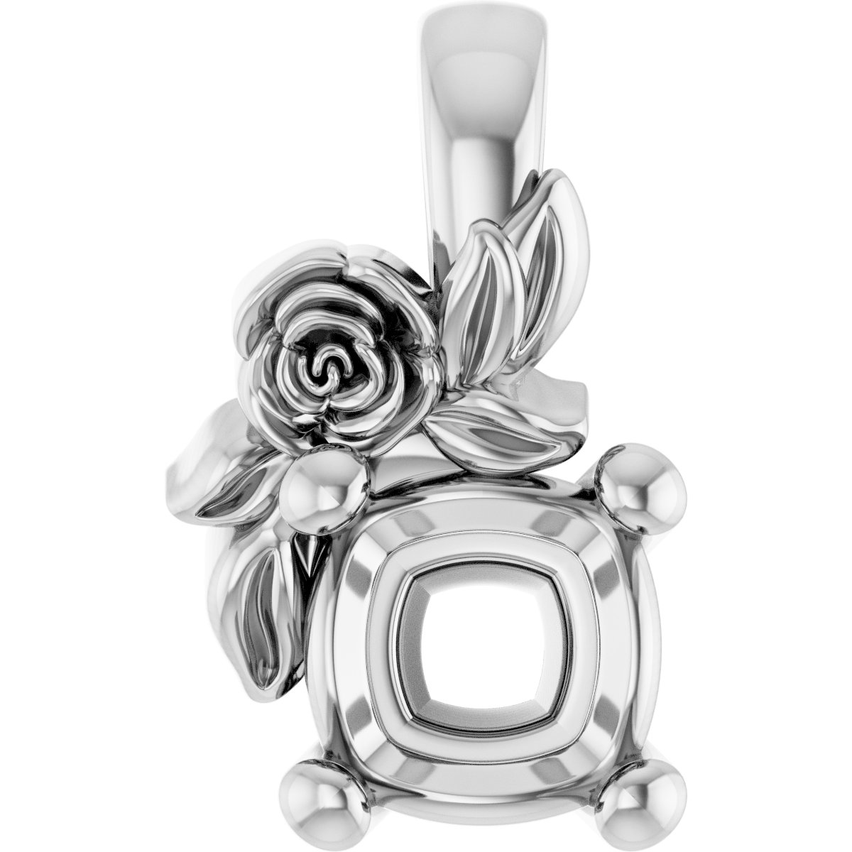Solitaire Floral Pendant