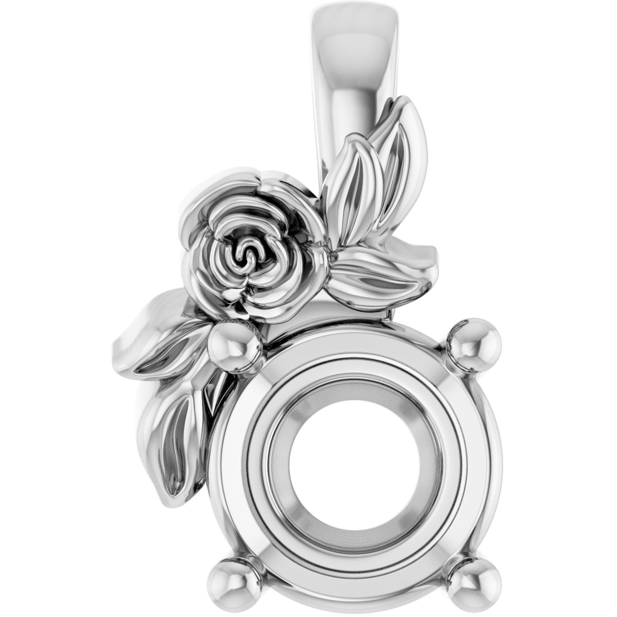 Solitaire Floral Pendant