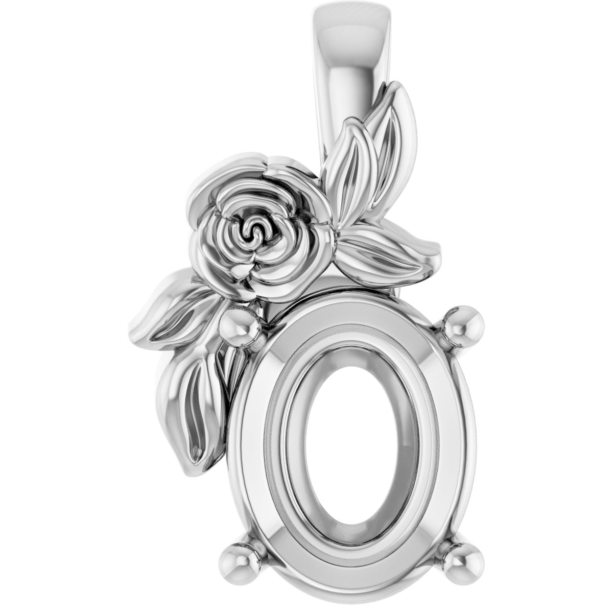 Solitaire Floral Pendant