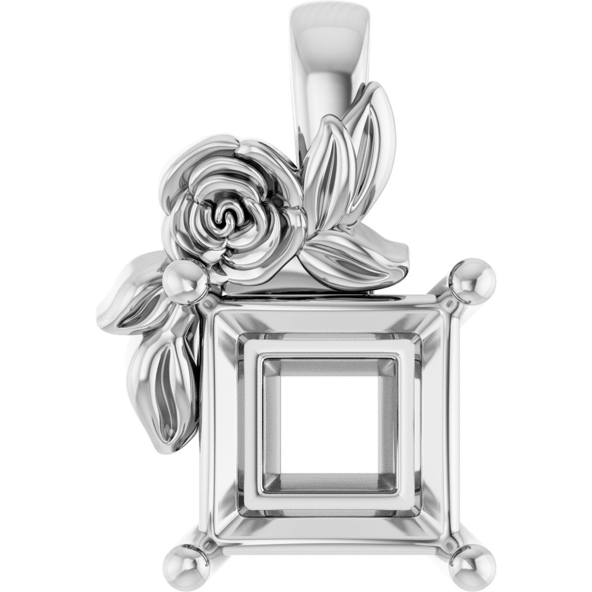 Solitaire Floral Pendant