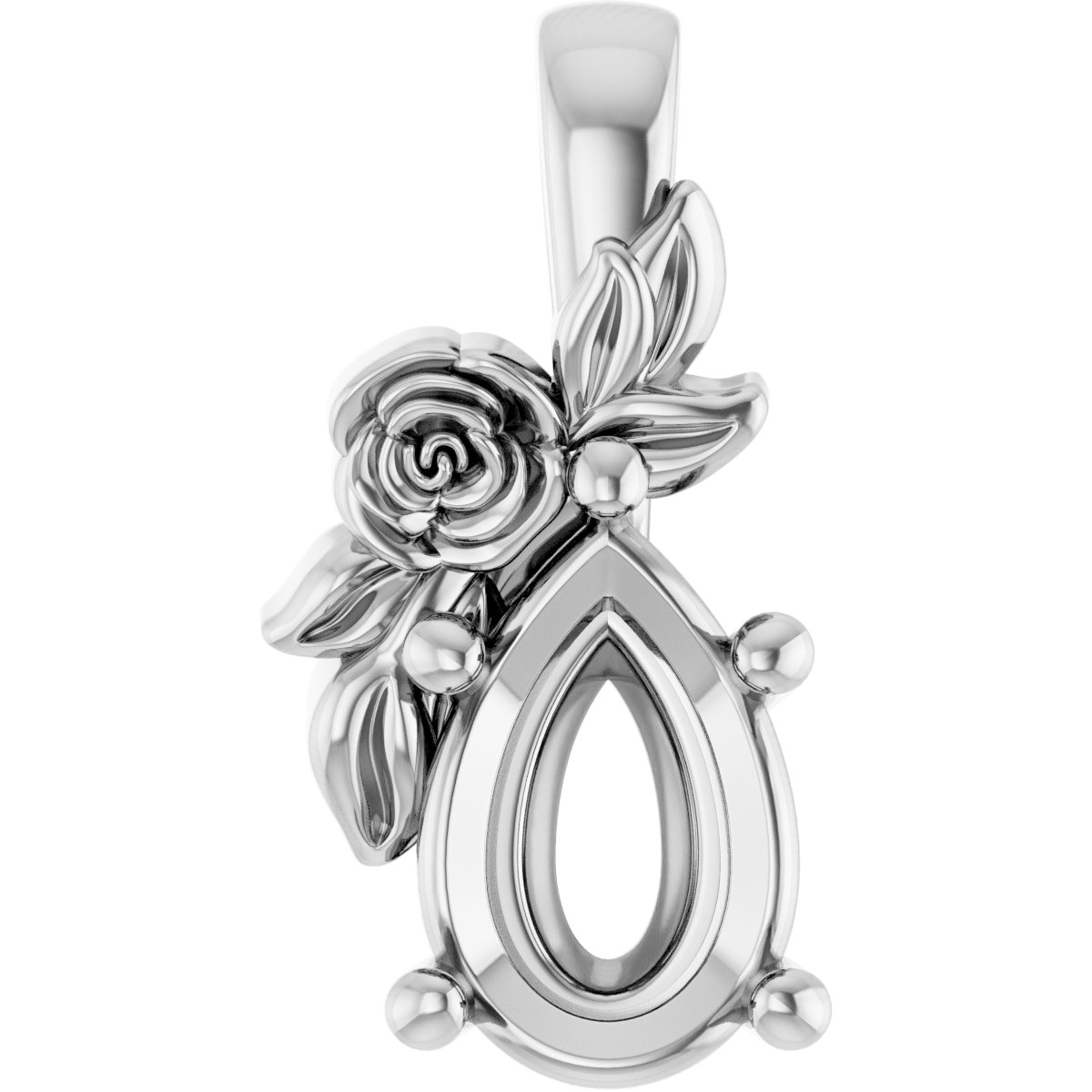 Solitaire Floral Pendant