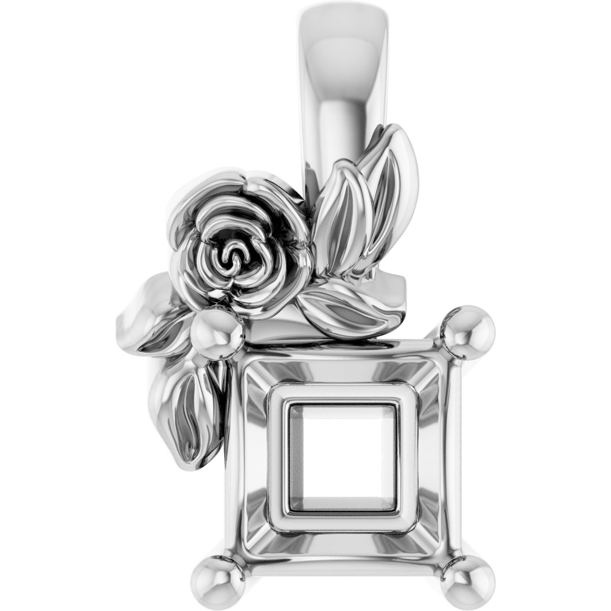 Solitaire Floral Pendant