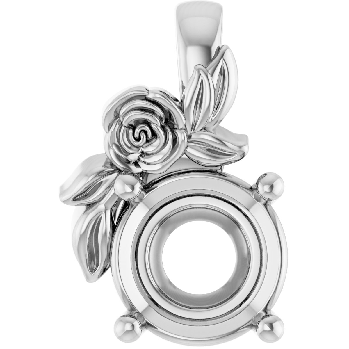 Solitaire Floral Pendant