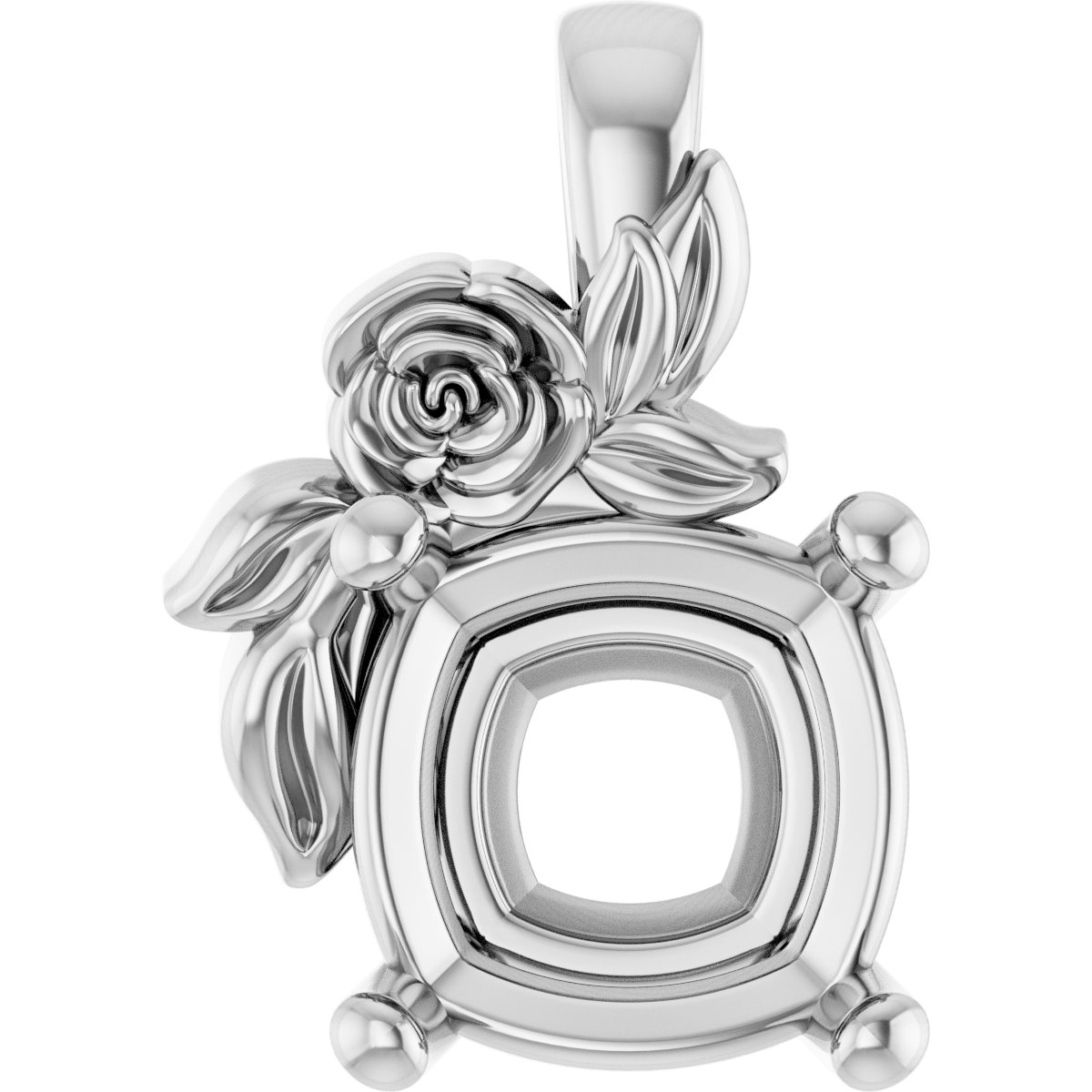 Solitaire Floral Pendant