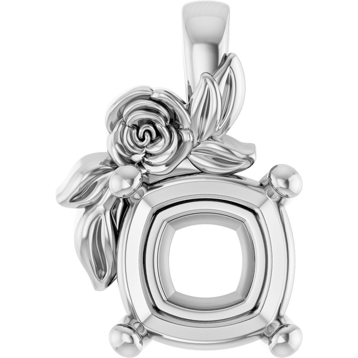 Solitaire Floral Pendant