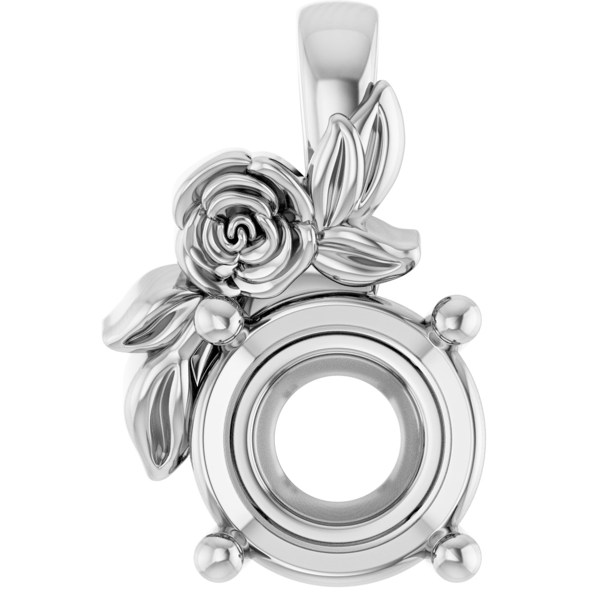 Solitaire Floral Pendant