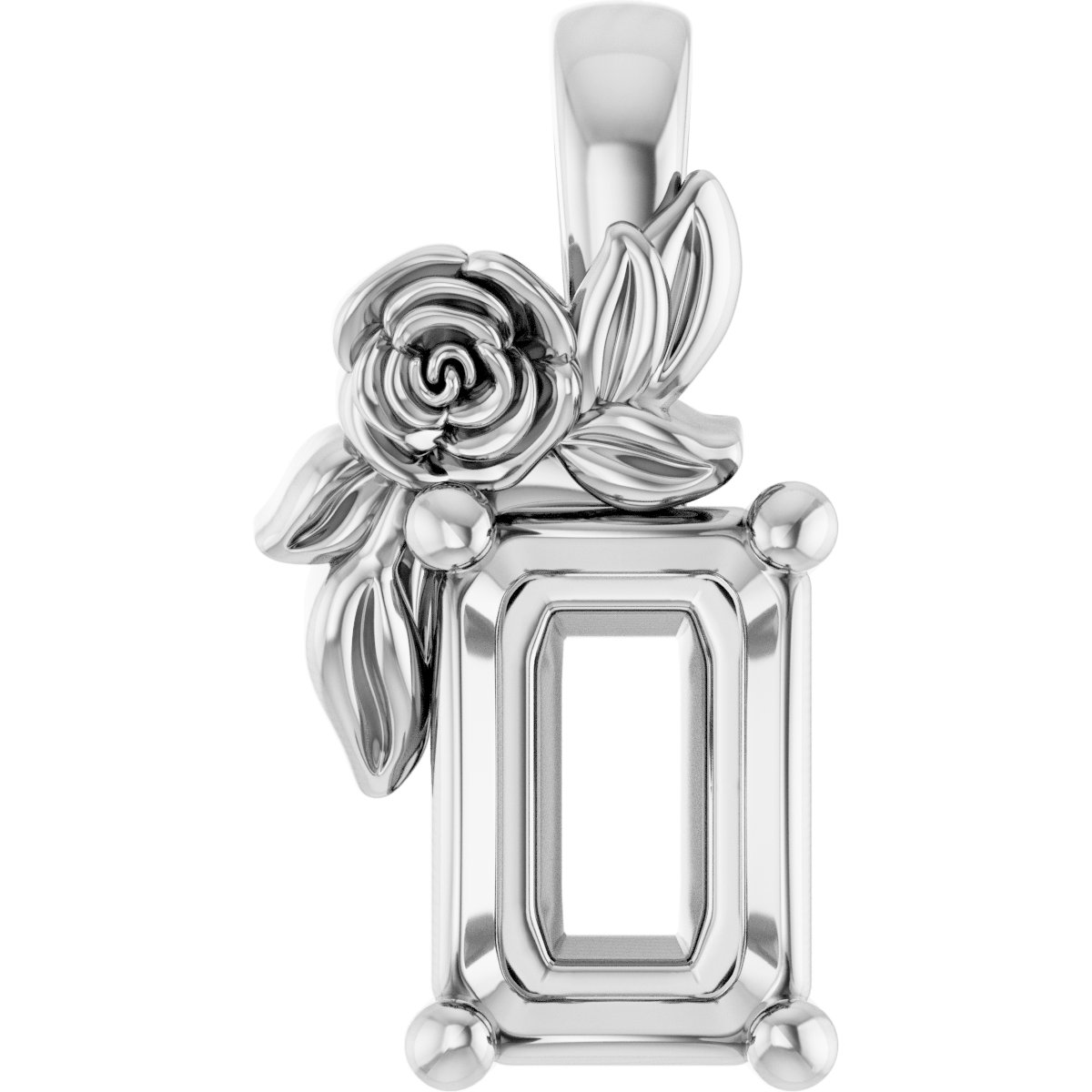 Solitaire Floral Pendant