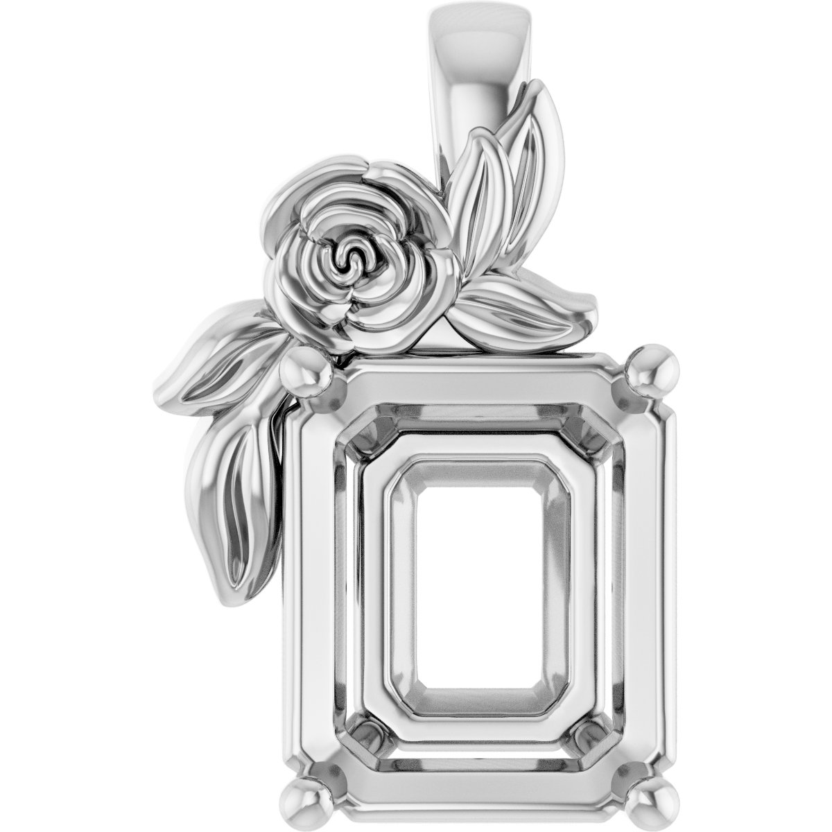 Solitaire Floral Pendant