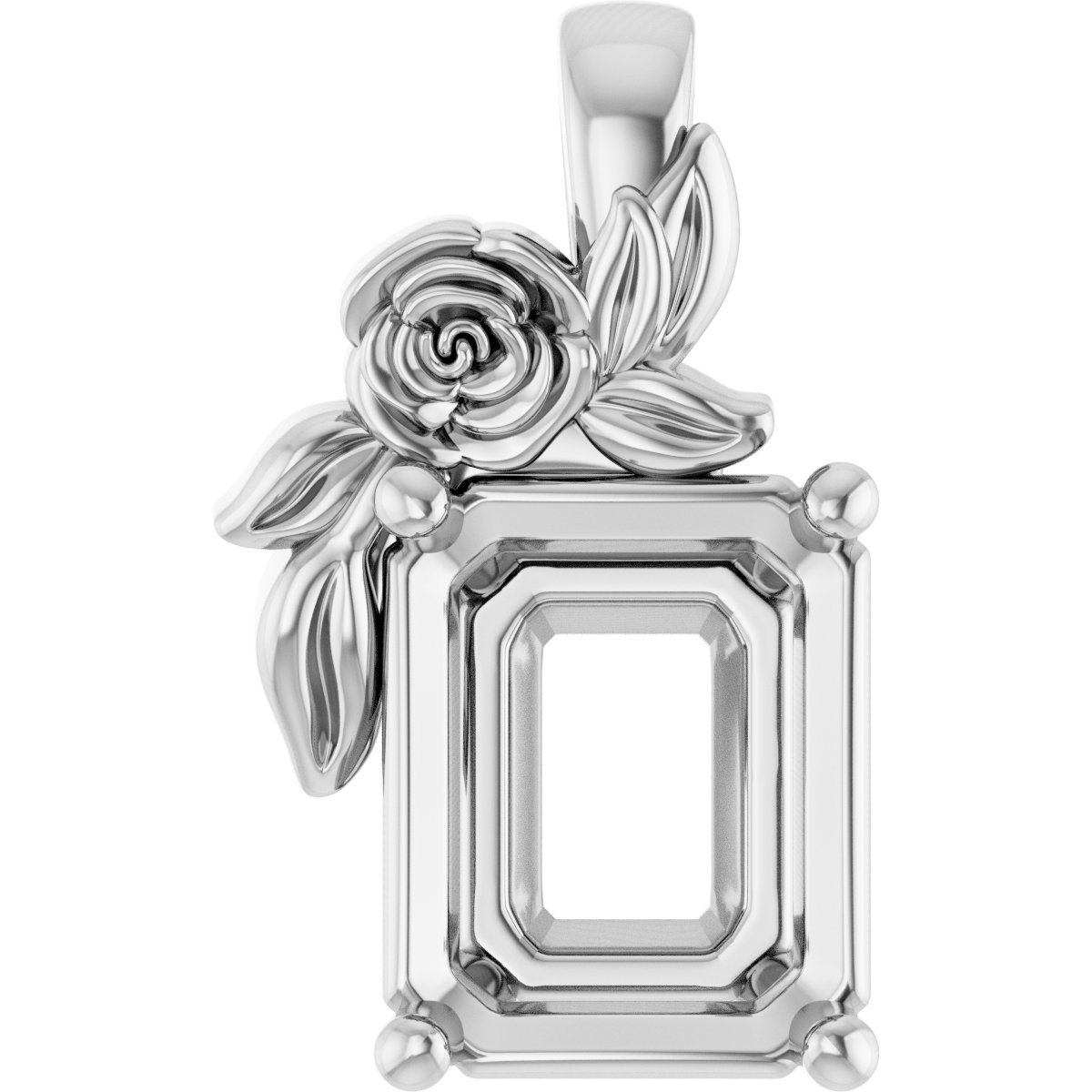 Solitaire Floral Pendant