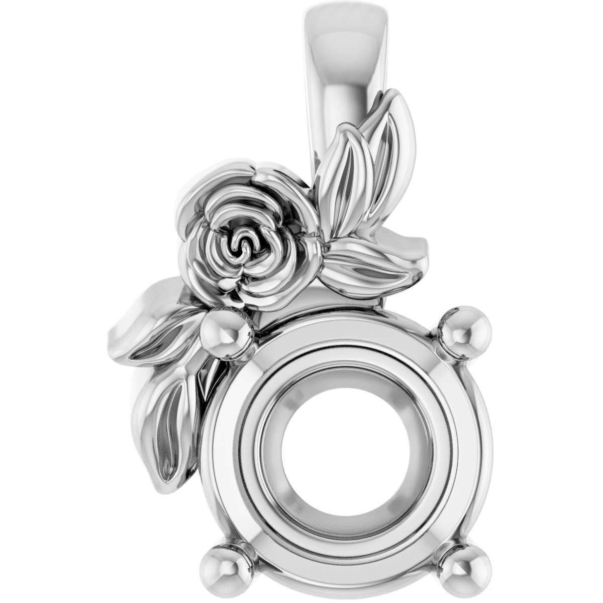 Solitaire Floral Pendant