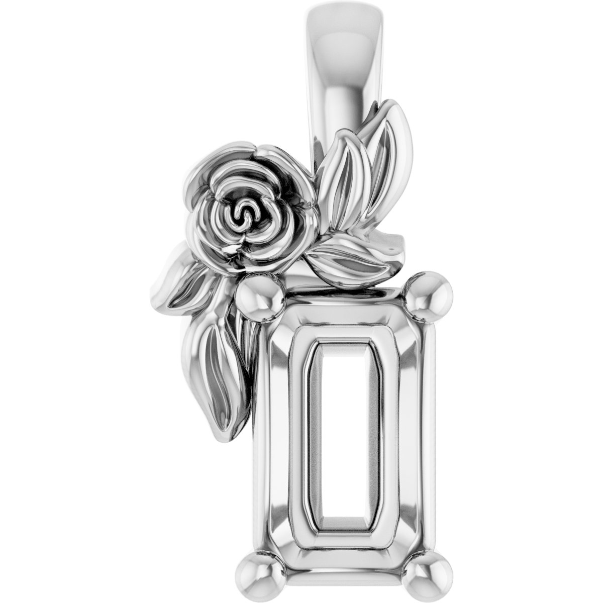 Solitaire Floral Pendant