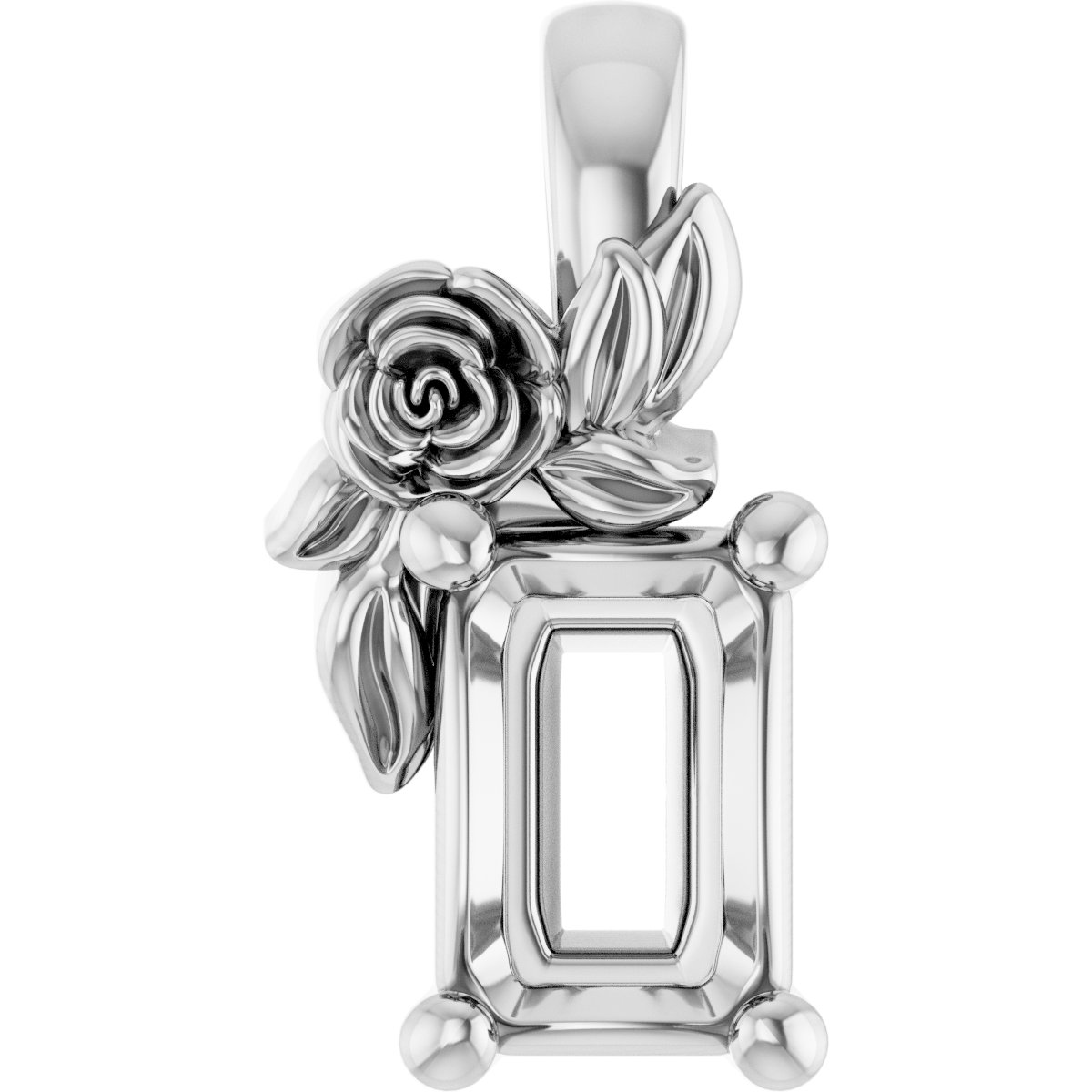 Solitaire Floral Pendant