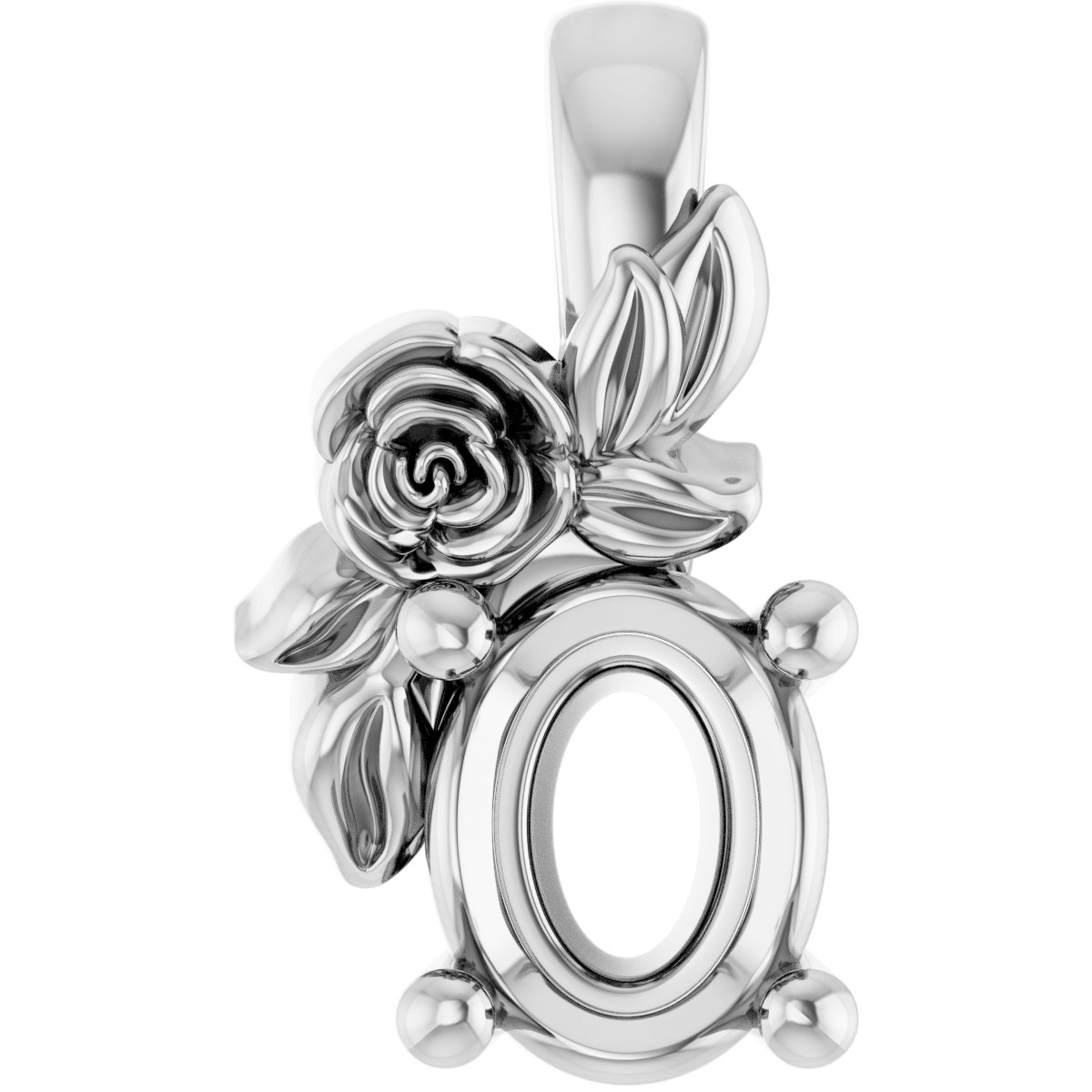 Solitaire Floral Pendant