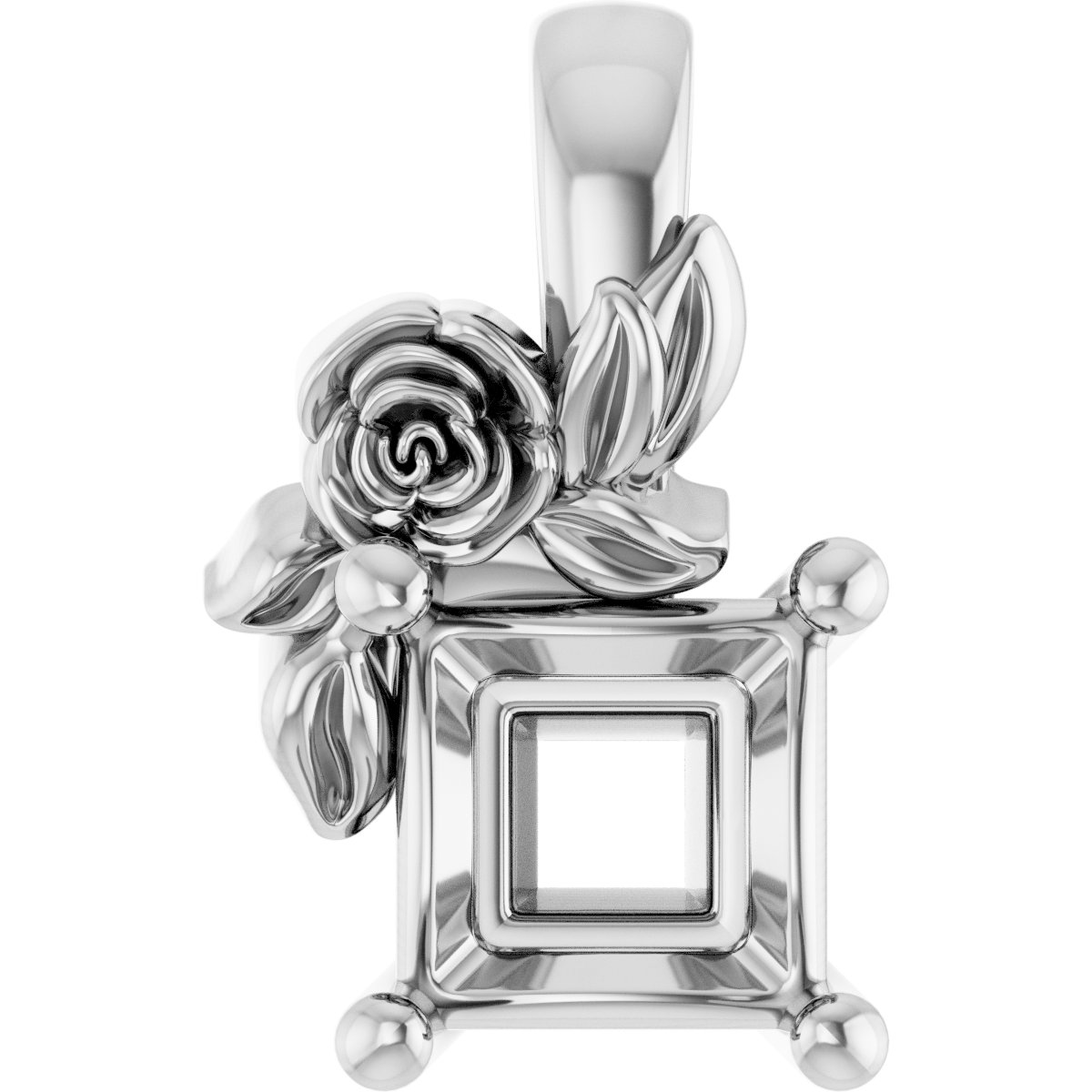 Solitaire Floral Pendant