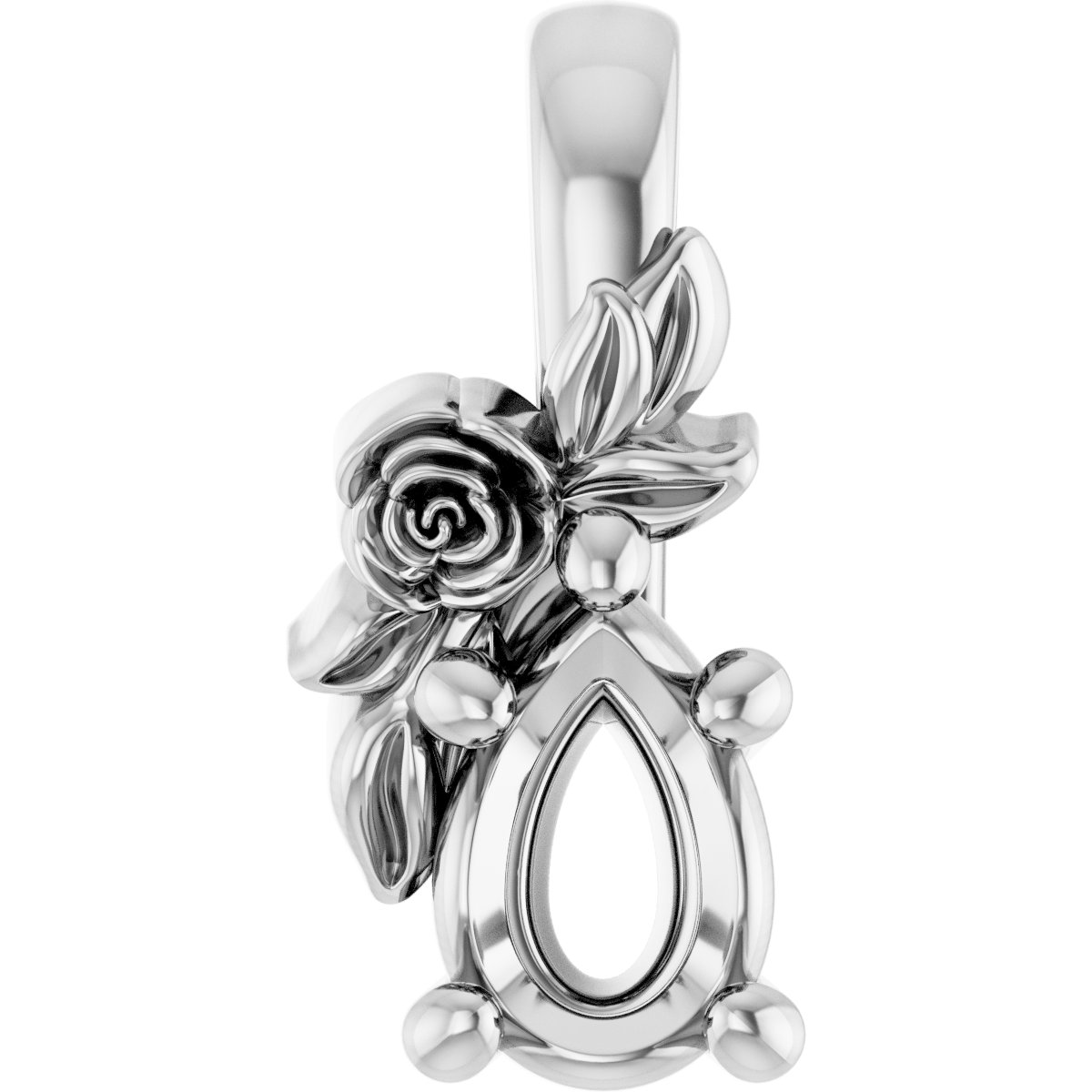 Solitaire Floral Pendant