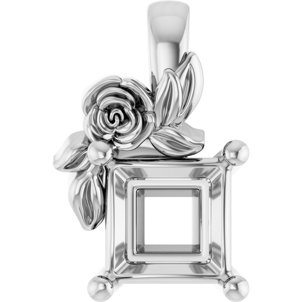 Solitaire Floral Pendant