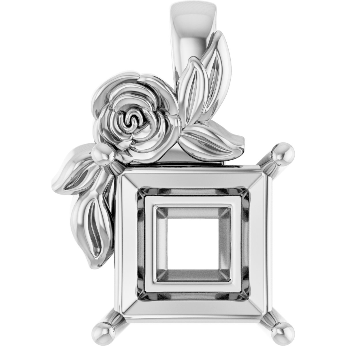 Solitaire Floral Pendant