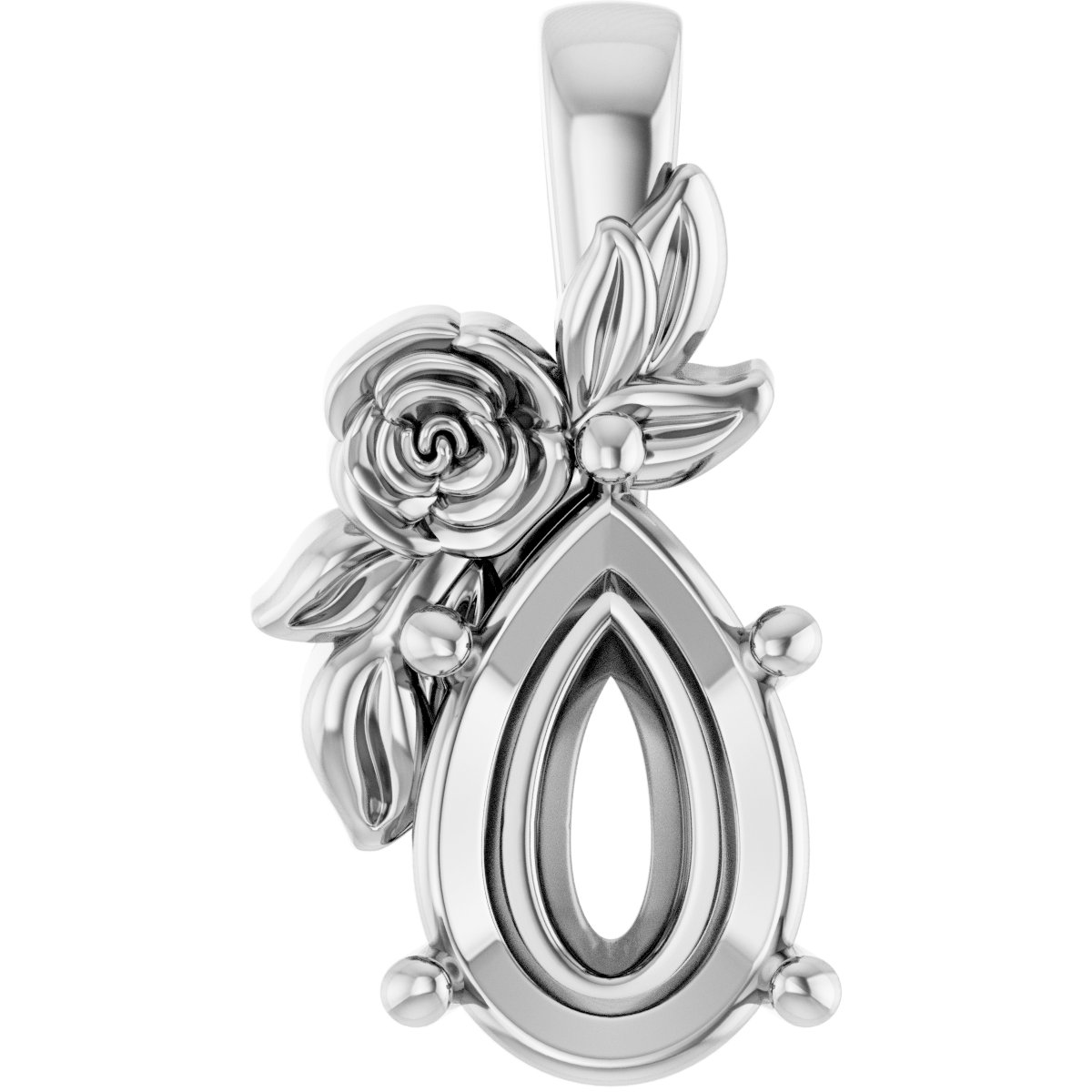 Solitaire Floral Pendant