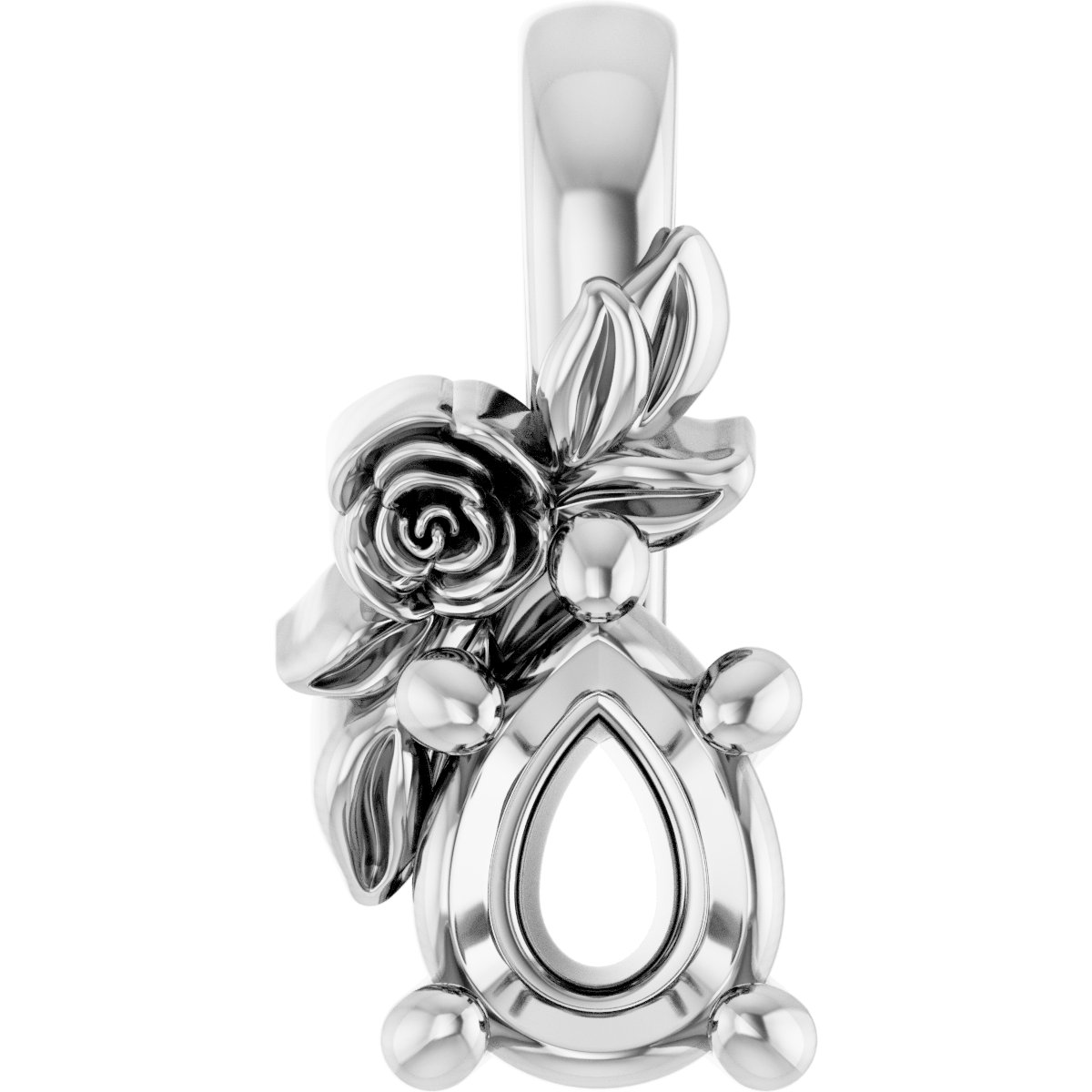 Solitaire Floral Pendant