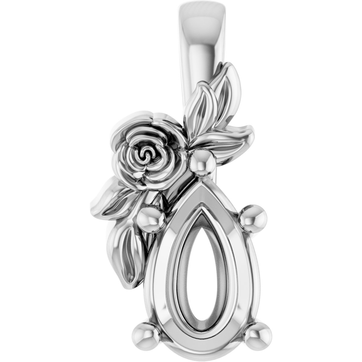 Solitaire Floral Pendant