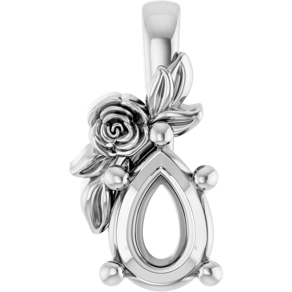 Solitaire Floral Pendant