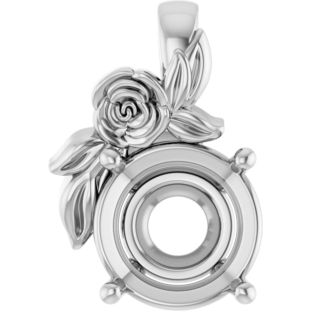 Solitaire Floral Pendant