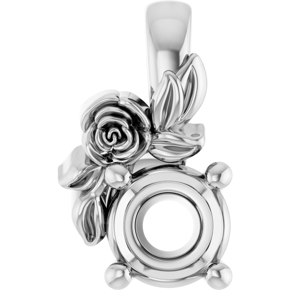 Solitaire Floral Pendant