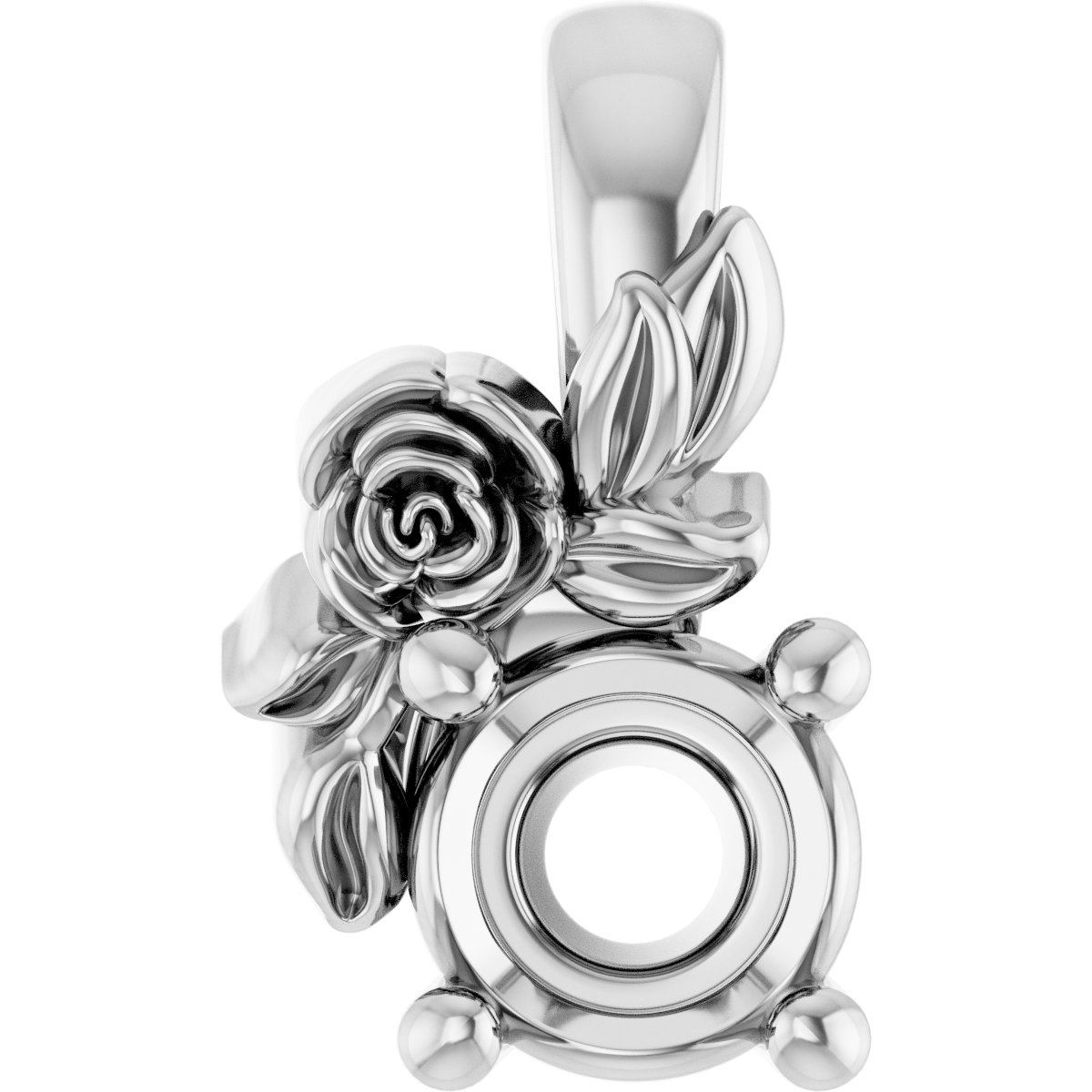 Solitaire Floral Pendant