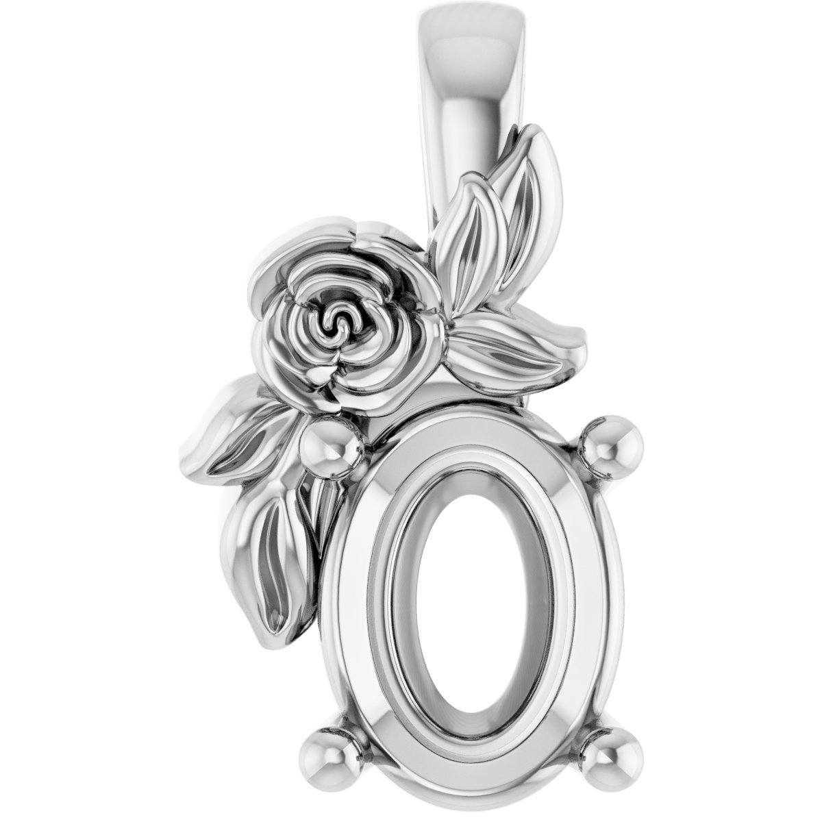 Solitaire Floral Pendant