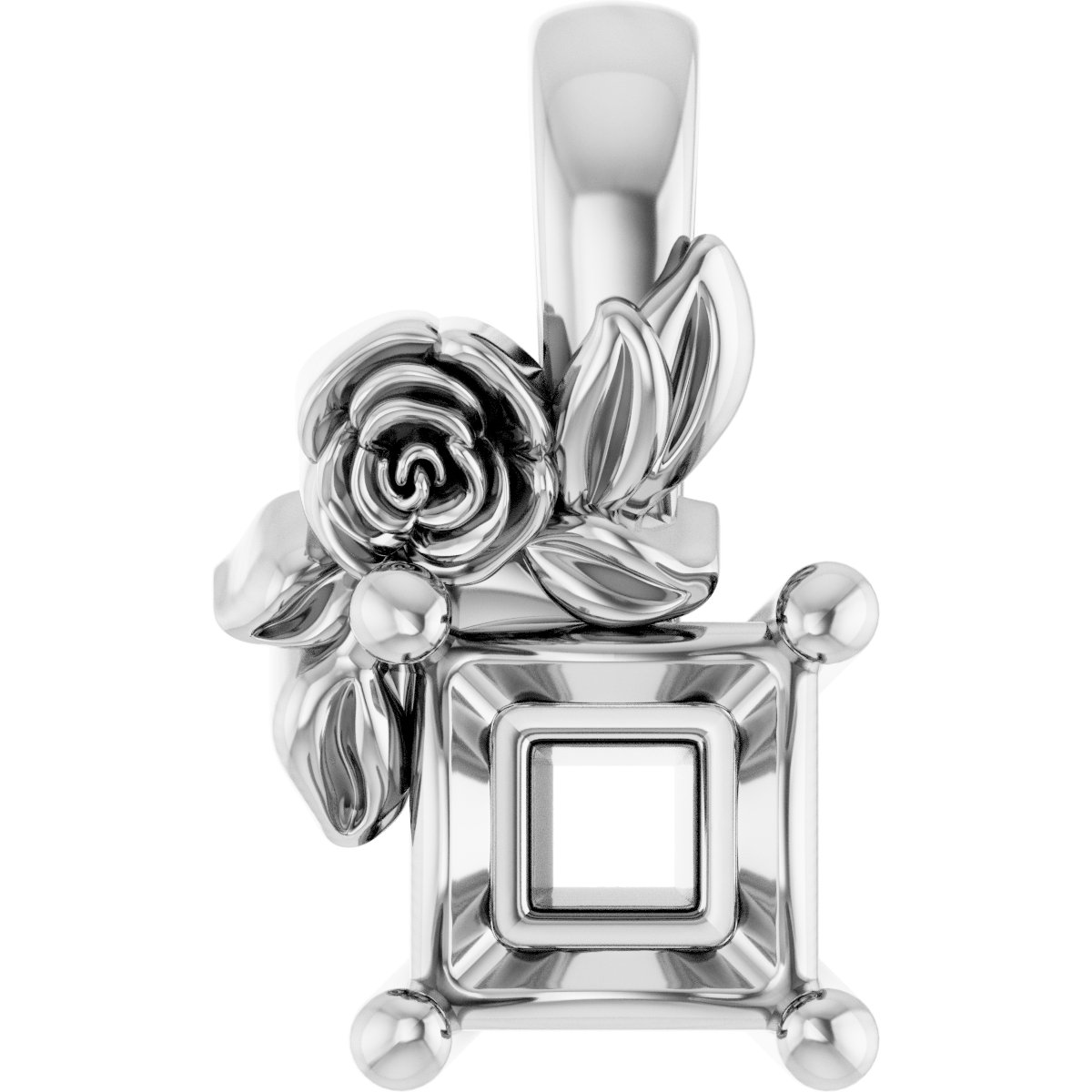 Solitaire Floral Pendant