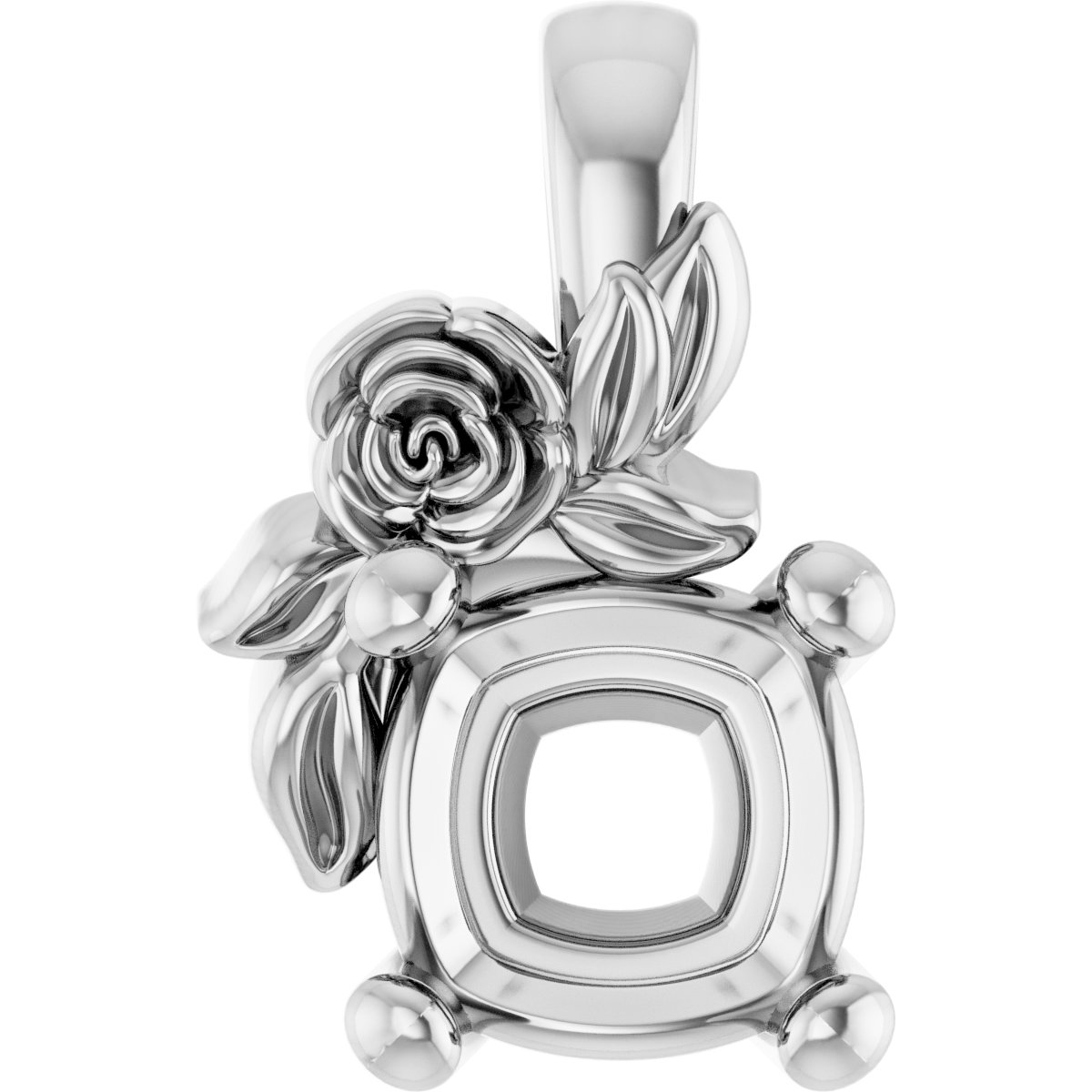 Solitaire Floral Pendant