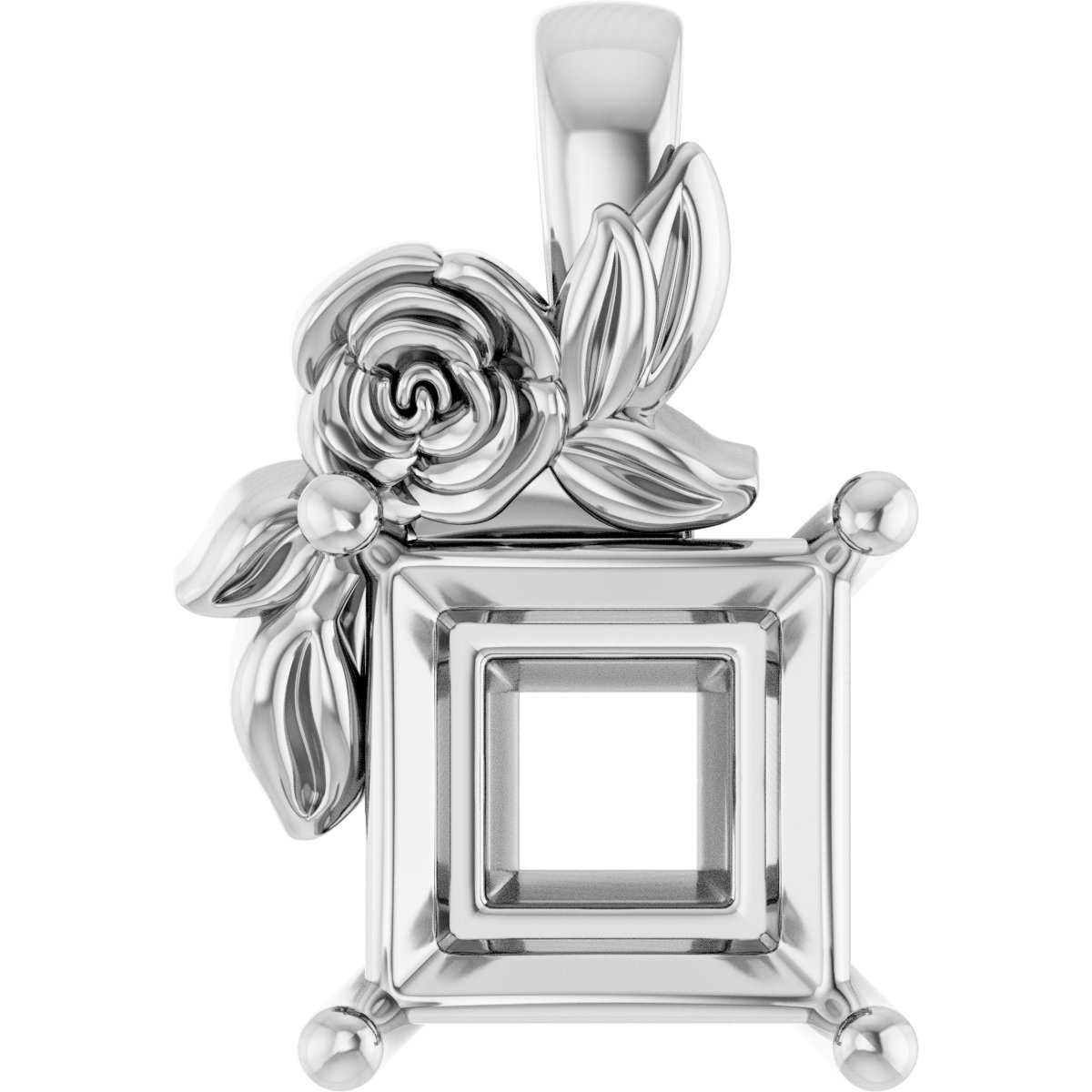 Solitaire Floral Pendant