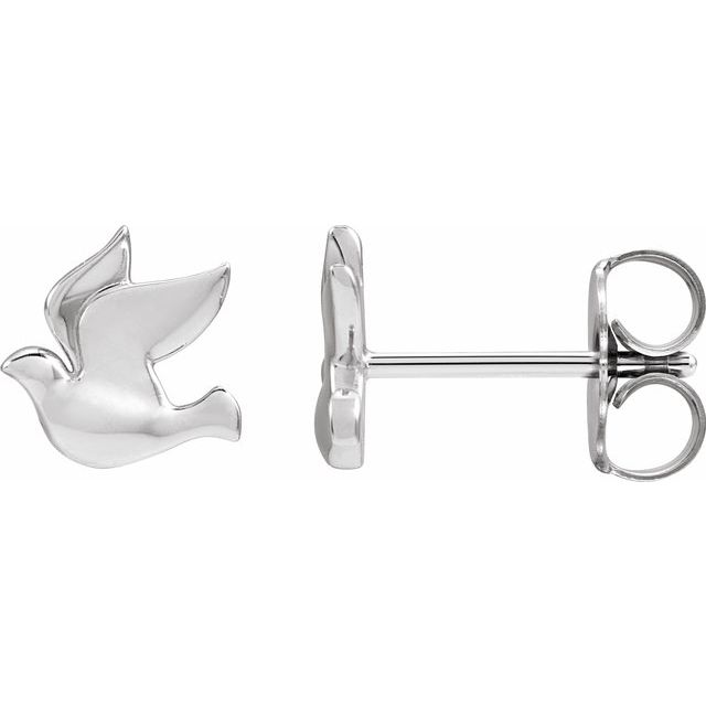 Platinum Holy Spirit Dove Earrings