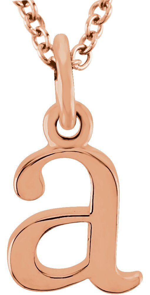 14K Rose Lowercase Initial a 16" Necklace