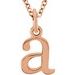 14K Rose Lowercase Initial a 16