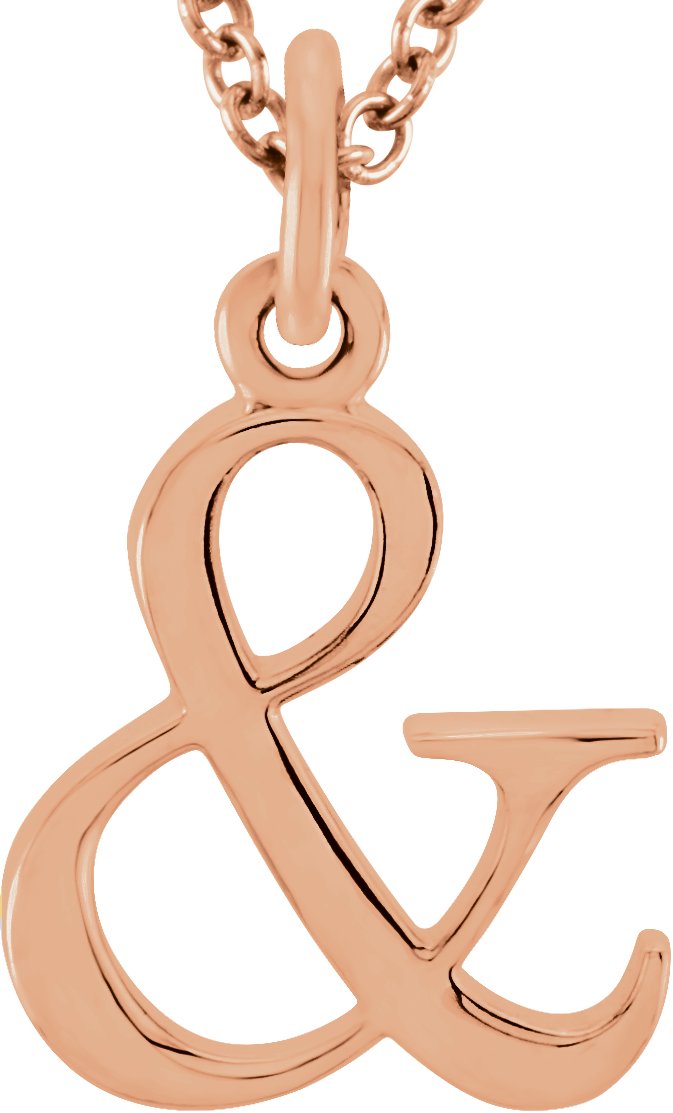 18K Rose Gold Plated Sterling Silver Ampersand 16 inch Necklace Ref 17700671