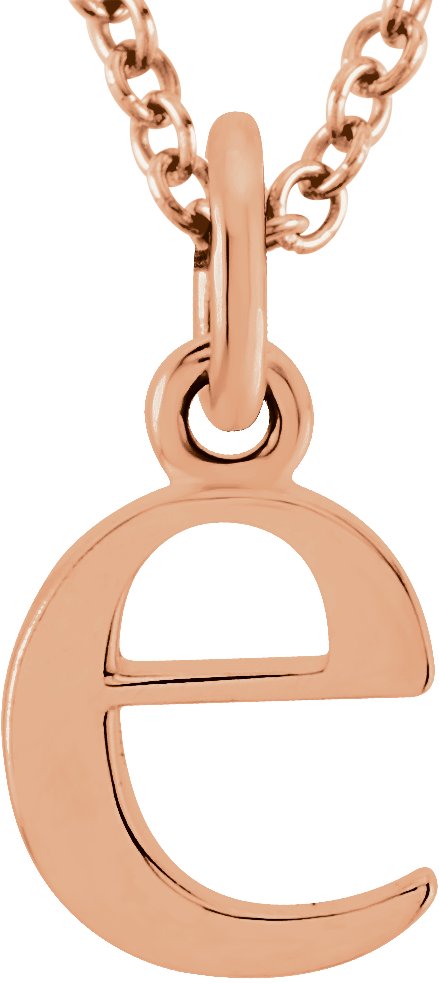 18K Rose Gold Plated Sterling Silver Lowercase Initial e 16 inch Necklace Ref 18054241