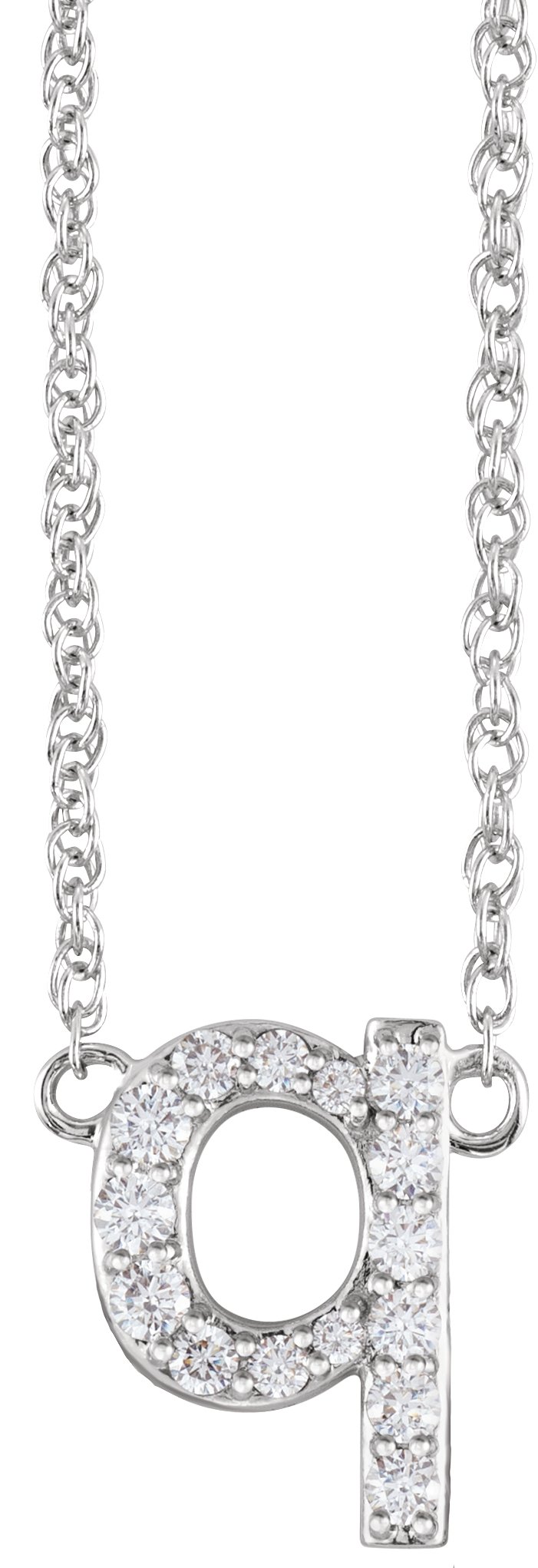 Lowercase Initial Necklace Q