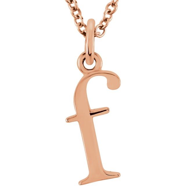 18K Rose Gold-Plated Sterling Silver Lowercase Initial f 16